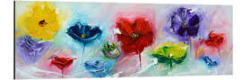 Tableau en aluminium Colourful Flowers I