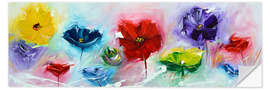 Wall sticker Colourful Flowers I