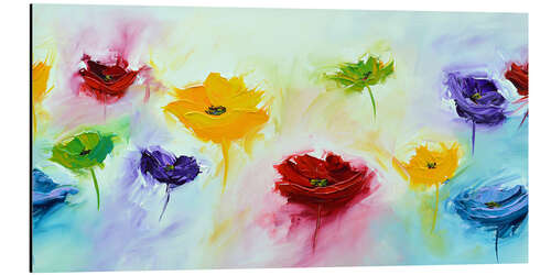 Tableau en aluminium Colourful Flowers II