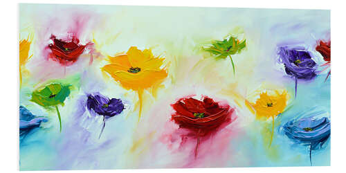 Foam board print Colourful Flowers II