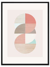 Gerahmter Kunstdruck Wooden circles