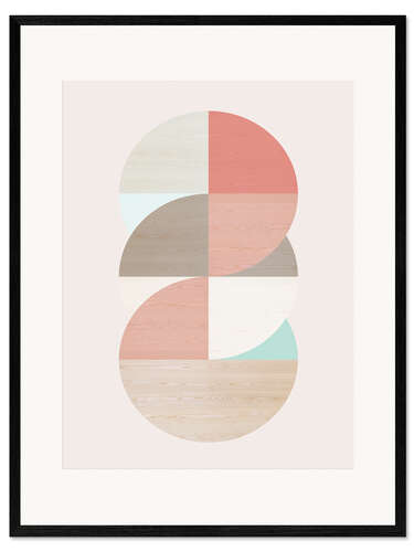 Gerahmter Kunstdruck Wooden circles