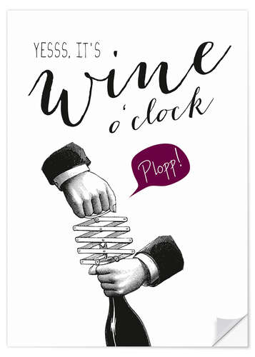 Naklejka na ścianę Wine o'clock