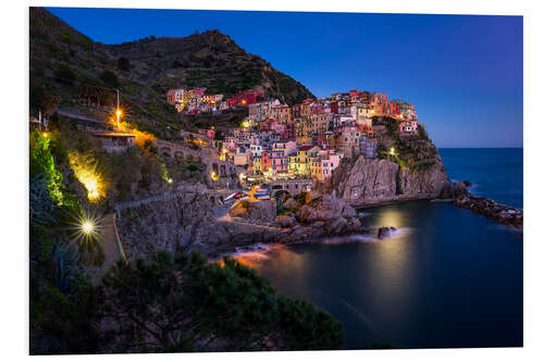 Cuadro de PVC Manarola at blue hour