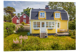 Acrylglasbild Idyllisches Sommerhaus auf der Insel Landsort (Schweden)