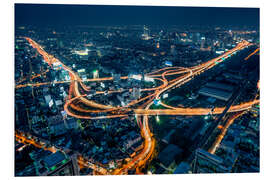 PVC-taulu Aerial view of Bangkok at night