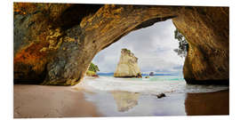 Foam board print Cathedral Cove - New Zealand