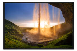 Gerahmter Kunstdruck Island ,Seljalandsfoss