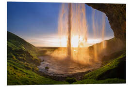 Foam board print Island ,Seljalandsfoss