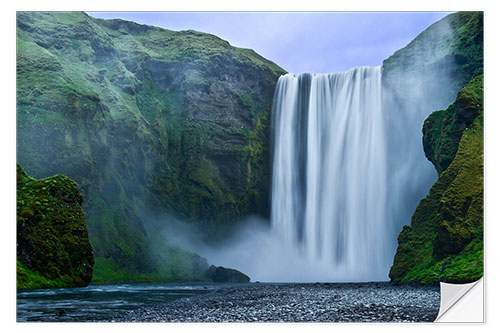 Selvklebende plakat skogafoss