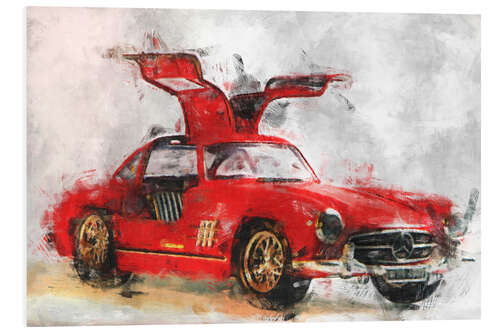 Foam board print Oldtimer - red