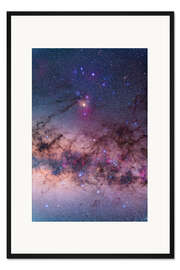 Gerahmter Kunstdruck Schütze mit Teilen des Wolfes und des Altars in der südlichen Milchstraße