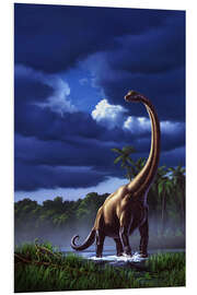 PVC-taulu A Brachiosaurus in a swamp