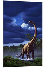 Magnettafel Ein Brachiosaurus in einem Sumpf