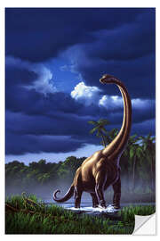 Wall sticker A Brachiosaurus in a swamp