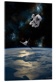 Acrylglasbild  Astronaut schwebt im All - Marc Ward