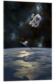 Akrylbilde  At astronaut drifting in space - Marc Ward