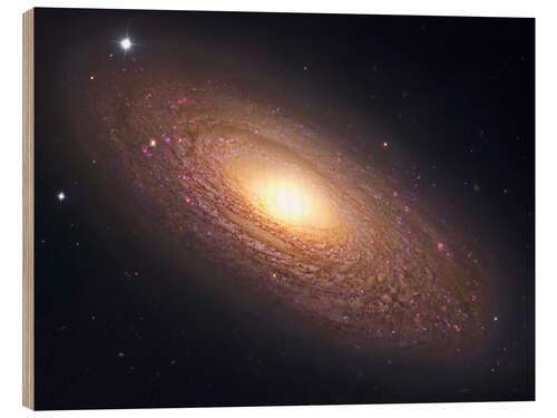 Wood print NGC 2841, spiral galaxy in Ursa Major.