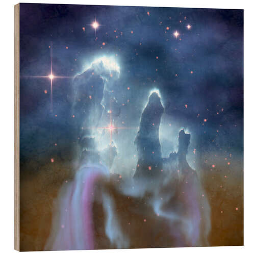 Wood print Pillars of Creation in the Eagle Nebula.