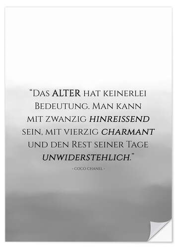Wandsticker Unwiderstehlich (Zitat von Coco Chanel)