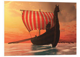 Bilde på skumplate A Viking longboat sails to new shores