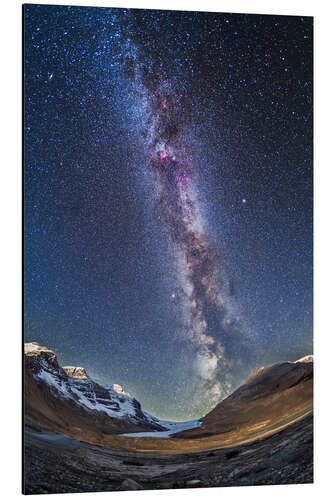 Aluminium print Milky Way over the Columbia Icefields in Jasper National Park, Canada.