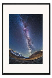 Gerahmter Kunstdruck Milchstraße über den Columbia Eisfeldern in Kanada