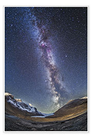 Poster Milchstraße über den Columbia Eisfeldern in Kanada