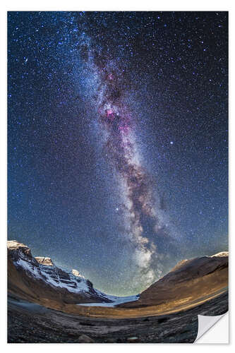 Vinilo para la pared Milky Way over the Columbia Icefields in Jasper National Park, Canada.