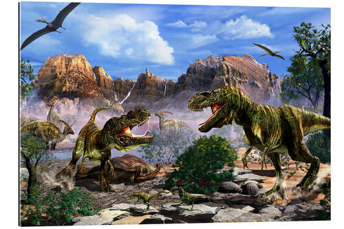 Gallery print Two T-Rex fight