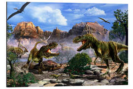 Magnettafel Zwei T-Rex kämpfen