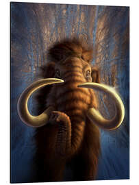 Magnettafel Ein Mammut prischt durch den Schnee