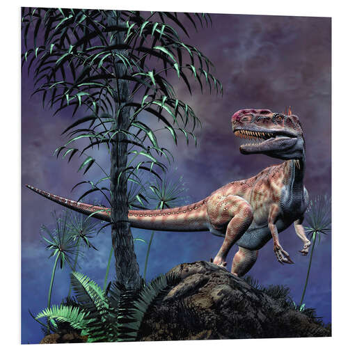 Foam board print Monolophosaurus was a theropod dinosaur from the Middle Jurassic period.