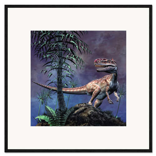 Plakat artystyczny premium w ramie Monolophosaurus was a theropod dinosaur from the Middle Jurassic period.