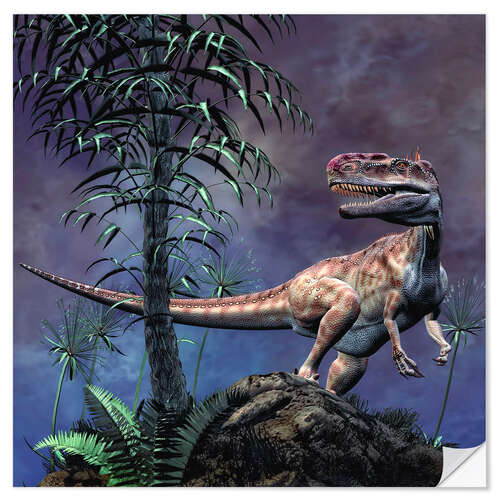 Selvklebende plakat Monolophosaurus was a theropod dinosaur from the Middle Jurassic period.