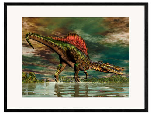 Kehystetty taidepainatus Spinosaurus from the Cretaceous period
