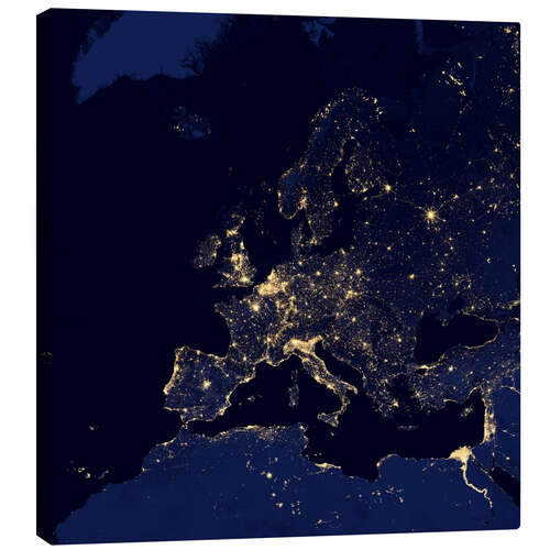 Canvas print Europe at night