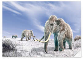 Selvklebende plakat Mammoth in the Snow