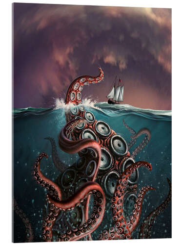 Quadro em acrílico A fantastical depiction of the legendary Kraken.
