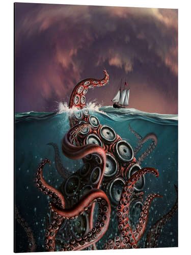 Aluminium print A fantastical depiction of the legendary Kraken.