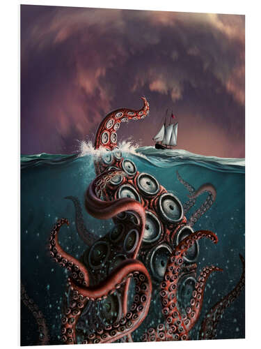 Tableau en PVC Une représentation fantastique du légendaire Kraken