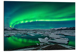 Cuadro de aluminio Aurora borealis, Jokulsarlon