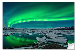 Naklejka na ścianę Aurora borealis, Jokulsarlon