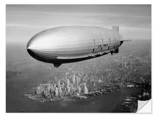 Muursticker USS Macon Airship over NY