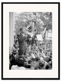 Kunsttryk i ramme Robert F. Kennedy talks about equal rights to a crowd