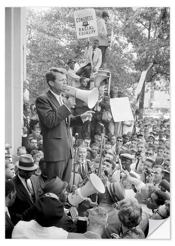 Naklejka na ścianę Robert F. Kennedy talks about equal rights to a crowd