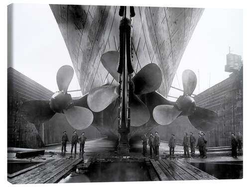 Leinwandbild Werftarbeiter unter der Titanic