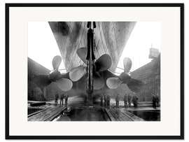 Gerahmter Kunstdruck Werftarbeiter unter der Titanic