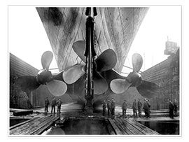 Poster  Operai del cantiere navale con il Titanic - John Parrot