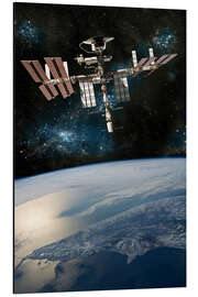 Magnettafel Ein Raumschiff dockt an der Internationalen Raumstation ISS an 